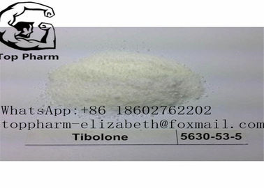 Pó esteroide CAS 5630-53-5 de Tibolone halterofilismos cristalinos brancos ou fora brancos de Livial 99%purity do pó
